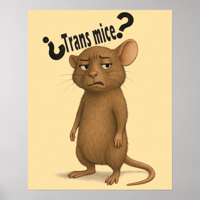 Poster Une souris confondue par une déclaration muette (Devant)