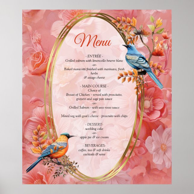 Poster Une teinte molle et rosâtre appelée Fleurs Peach F (Devant)