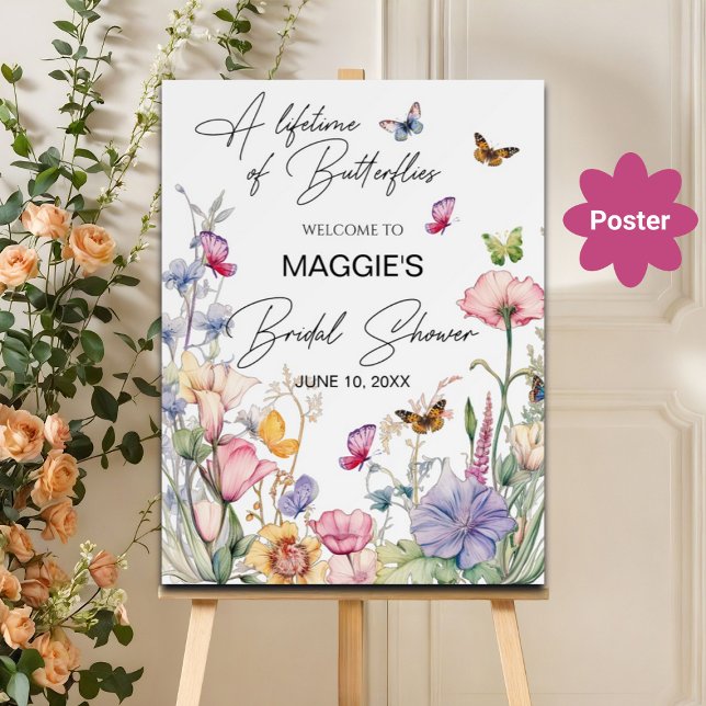 Poster Une vie de papillons Fleur sauvage Fête des mariée (Créateur téléchargé)
