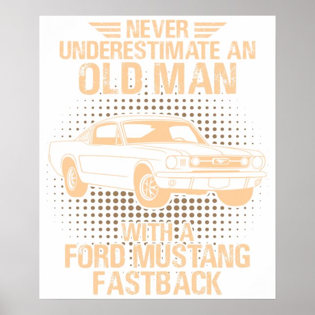 Poster Une vieille Ford Mustang 1966 Fastback (Devant)