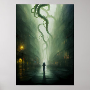 Poster Une ville sous l'horreur de Cthulhu