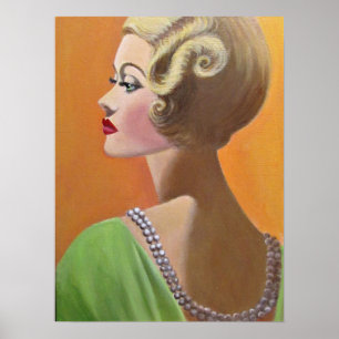Poster Une Vintage dame classique