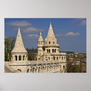 Poster Une vue de Budapest depuis la colline du château.