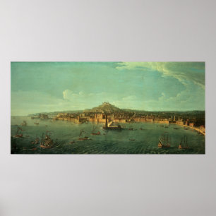 Poster Une vue de Naples, XVIIème siècle