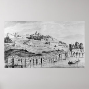 Poster Une vue du port de la ville de Lyon