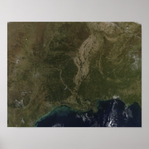 Poster Une vue sans nuage des Etats-Unis du sud