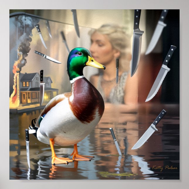 Poster "Unflappappable Duck" Imprimer Katty Pulsar (Devant)