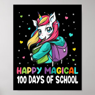 Poster Unicorn 100 Jours Happy Magical 100 Jours D'École