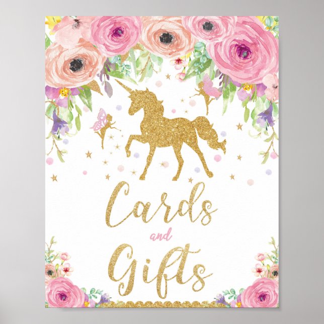 Poster Unicorn Baby shower Cadeaux et cartes d'anniversai (Devant)