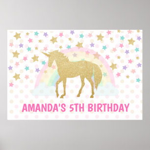 Poster Unicorn Backdrop, Unicorn Birthday