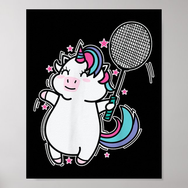 Poster Unicorn Badminton  (Devant)