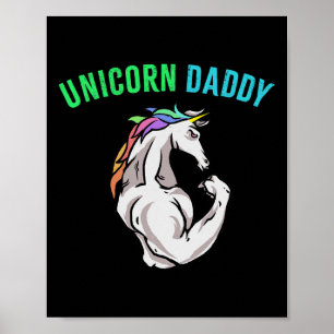 Poster Unicorn Daddy - Funny Magical Fitness Bodybuilder