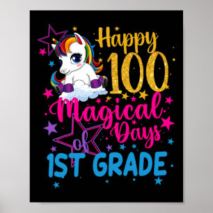 Poster Unicorn Happy 100 Jours Magiques De 1Ère Année