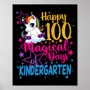 Poster Unicorn Joyeux 100 Jours Magiques De Kinder