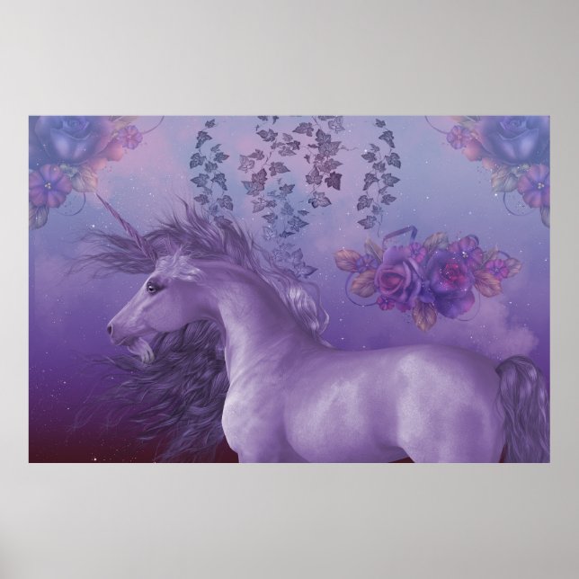 Poster Unicorn Roses d'automne (Devant)