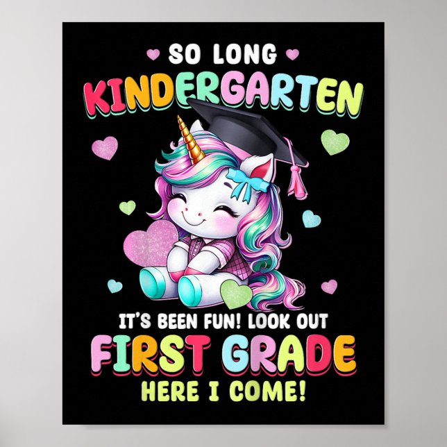 Poster Unicorn si longue maternelle Graduation Dernier jo (Devant)