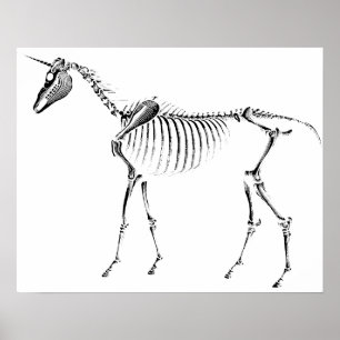 Poster Unicorn Skeleton