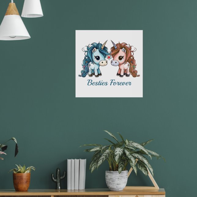 Poster Unicorne Besties pour toujours (Salon 1)