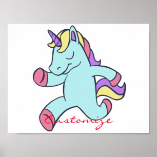 Poster Unicorne Bleue Courant Thunder_Cove