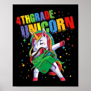 Poster Unicorne de 4e année filles garçons enfants mignon
