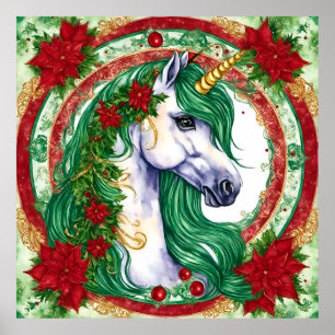 Poster Unicorne de Noël