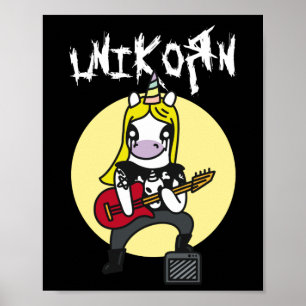 Poster Unicorne métallique lourd drôle