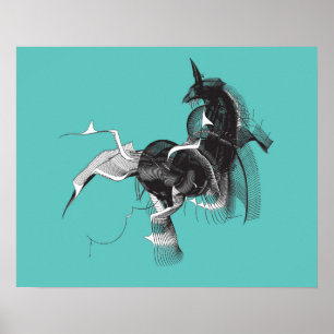 Poster Unicorne numérique