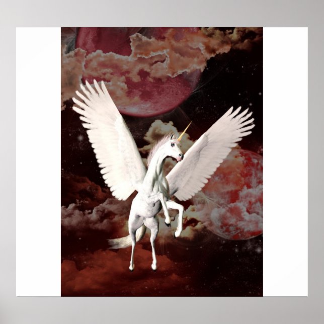 Poster Unicorne volant (Devant)
