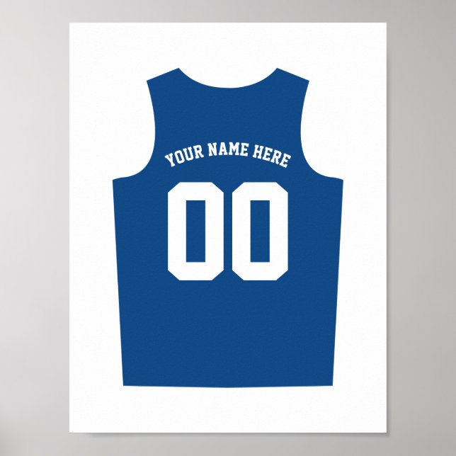 Poster Uniforme Basketball Personnaliser Bleu (Devant)
