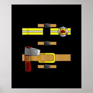 Poster Uniforme de firefighter Funny DIY Halloween