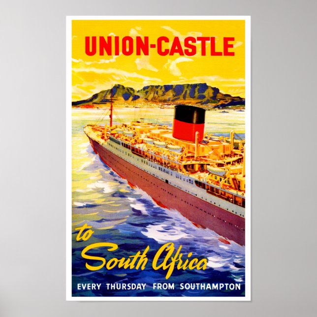 Poster Union Castle en Afrique du Sud (Devant)