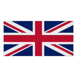 Poster Union Jack Bleu Blanc et Rouge