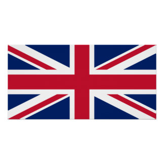 Poster Union Jack Bleu Blanc et Rouge