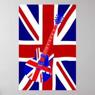 Poster Union Jack British Guitare Art 2