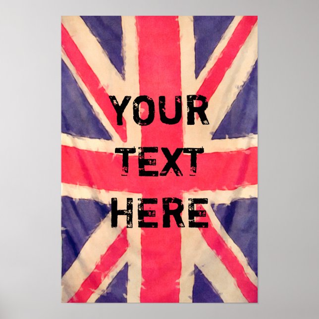 Poster UNION JACK FLAG + votre texte (Devant)