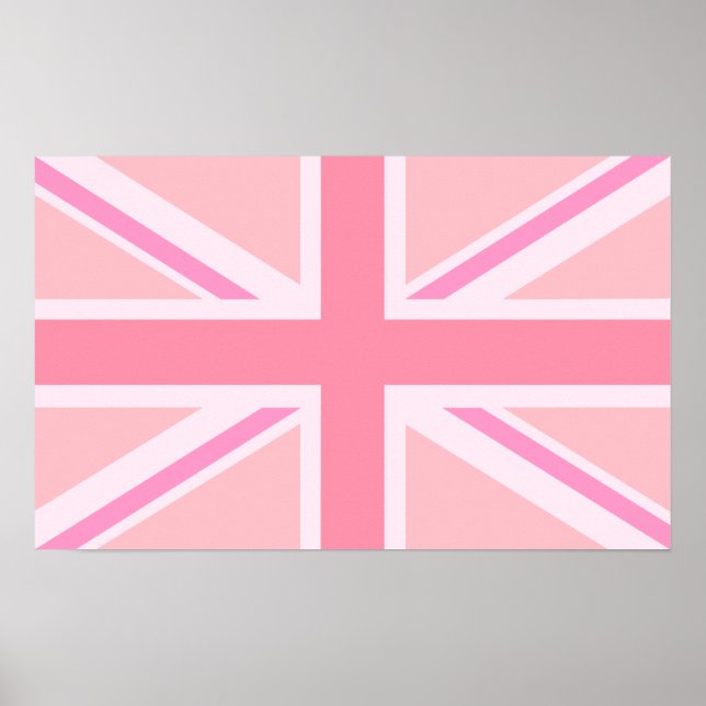 Poster Union Jack rose/Drapeau (Devant)