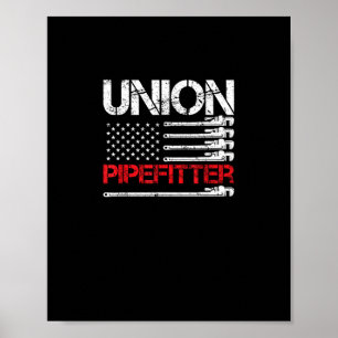 Poster Union Pipefitter Union Fort États-Unis Drapeau amé