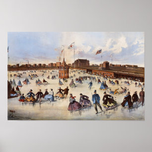 Poster Union Pond Williamsburgh LI, 1862 par Winslow Home