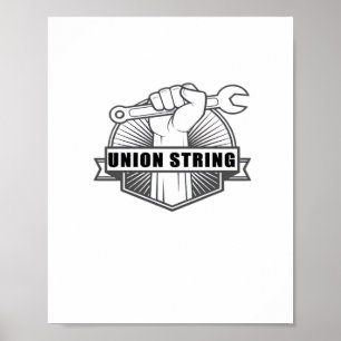 Poster Union Un drapeau américain fort Flag Fête du trava