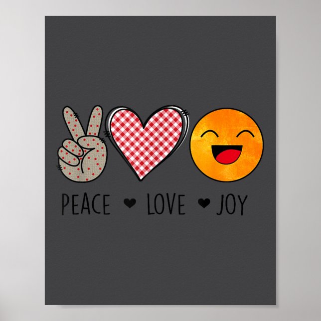Poster Unique Design Peace Love Joy Hapness Motivational  (Devant)