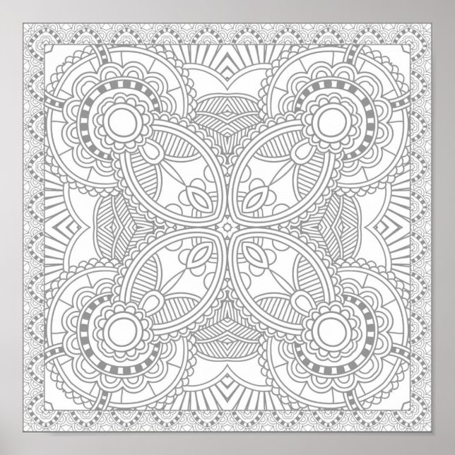 Poster Unique Doodle Floral Art 2 (Devant)