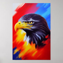 Poster Unique Elegant Majestic Eagle Art numérique arc-en