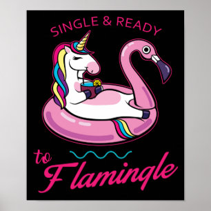 Poster Unique et prêt à se mélanger ou flamingle