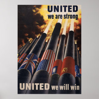 Poster Unis Nous Sommes Forts Unis Nous Gagnerons