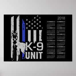 Poster Unité K9 - Calendrier Malinois 2018