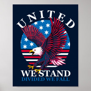 Poster United We Stand - Eagle et American Flag