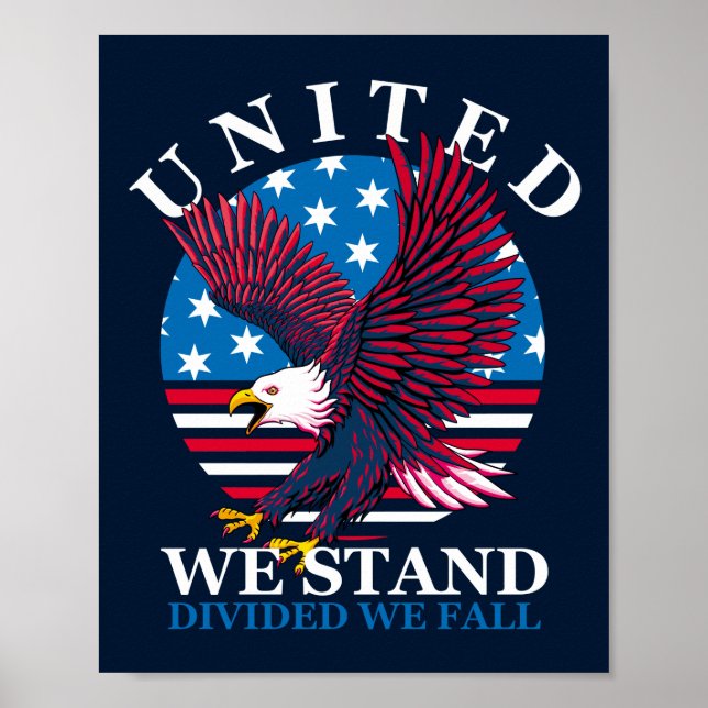 Poster United We Stand - Eagle et American Flag (Devant)