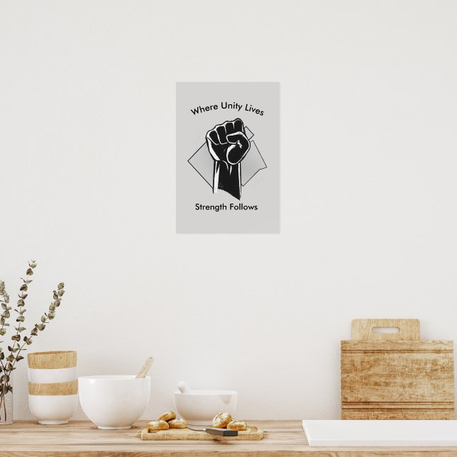 Poster Unity and Strength Inspirational Wall Art (Cuisine)