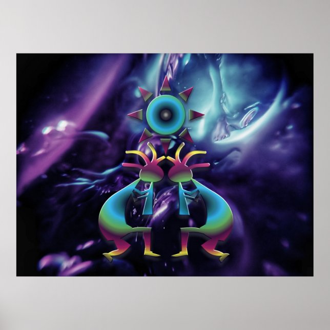 Poster Univers artistique Abstrait Kokopelli (Devant)