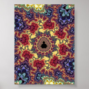 Poster Univers fractal de Mandelbrot Tapisserie psychédél